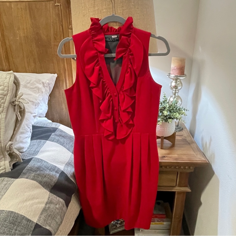 MARC NEW YORK RED MINI COCKTAIL DRESS WITH POCKETS (size 8)